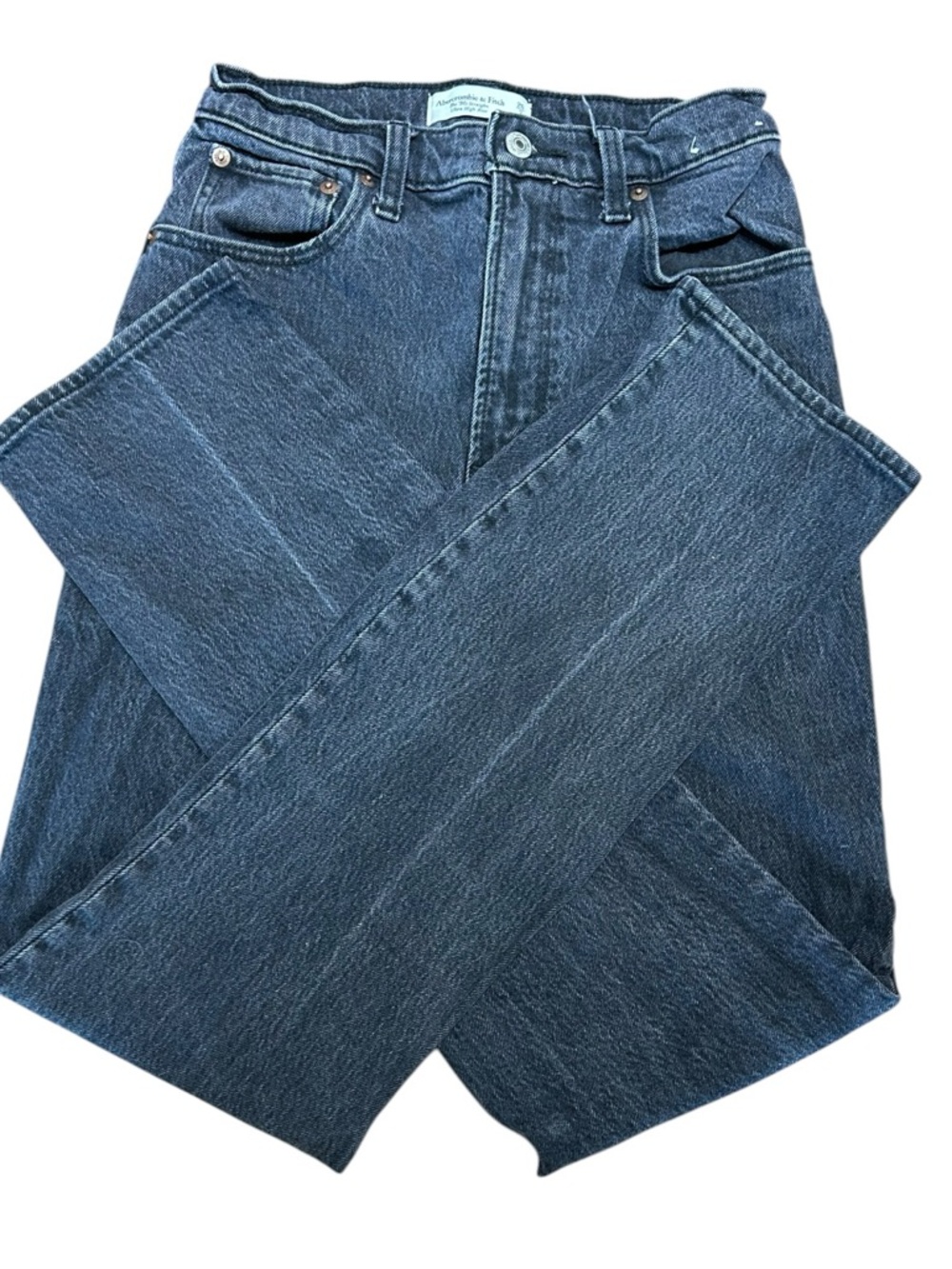 Abercrombie 90s Straight Ultra High Rise Jeans Size 26 Distressed